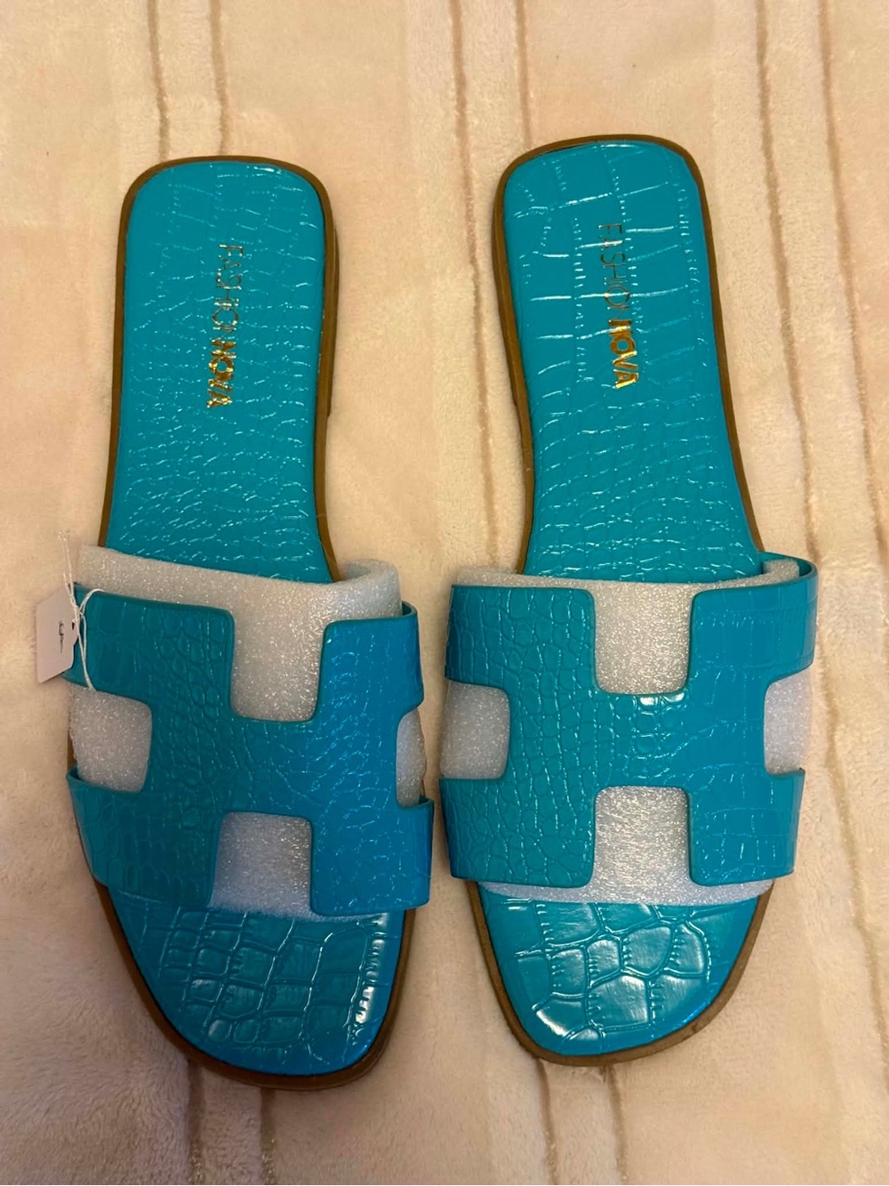 Bright Turquoise Women's Slide Sandals